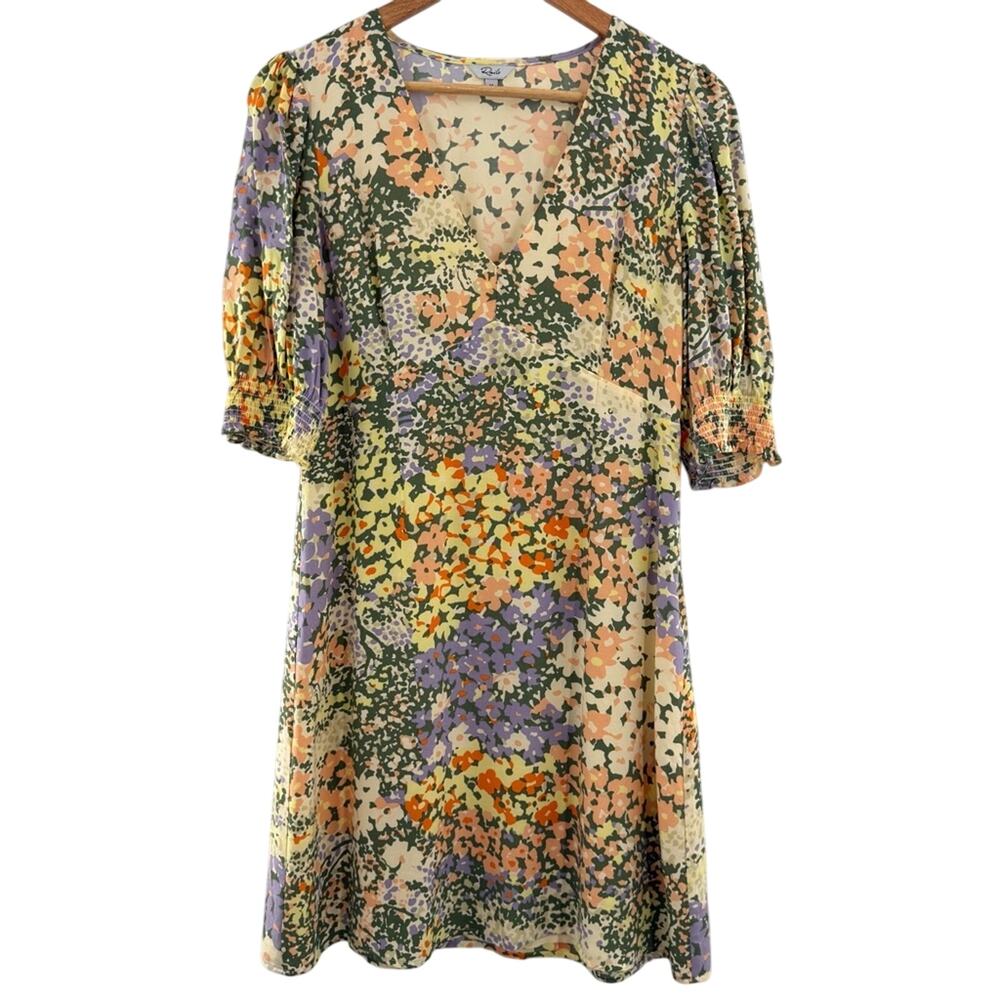 Rails Roma Gardenia Romantic Floral Lightweight V-Neck Mini Dress Size Medium - Picture 2 of 15